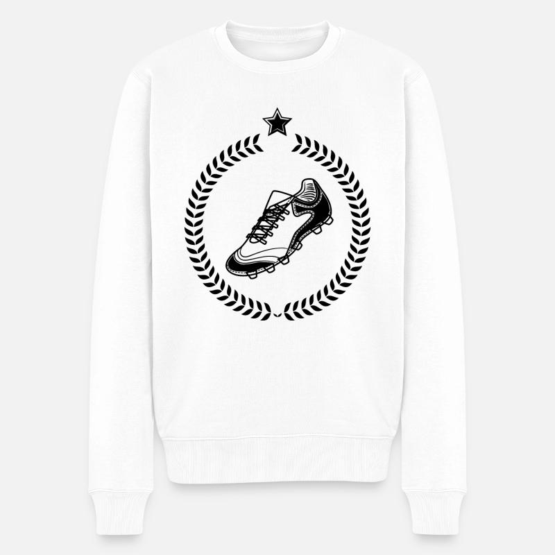 Fußball Soccer - Männer Premium Bio Pullover - Weiß