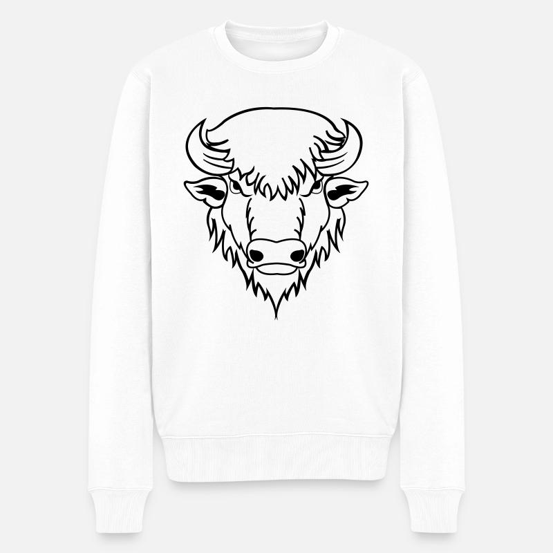 buffalo - Männer Premium Bio Pullover - Weiß