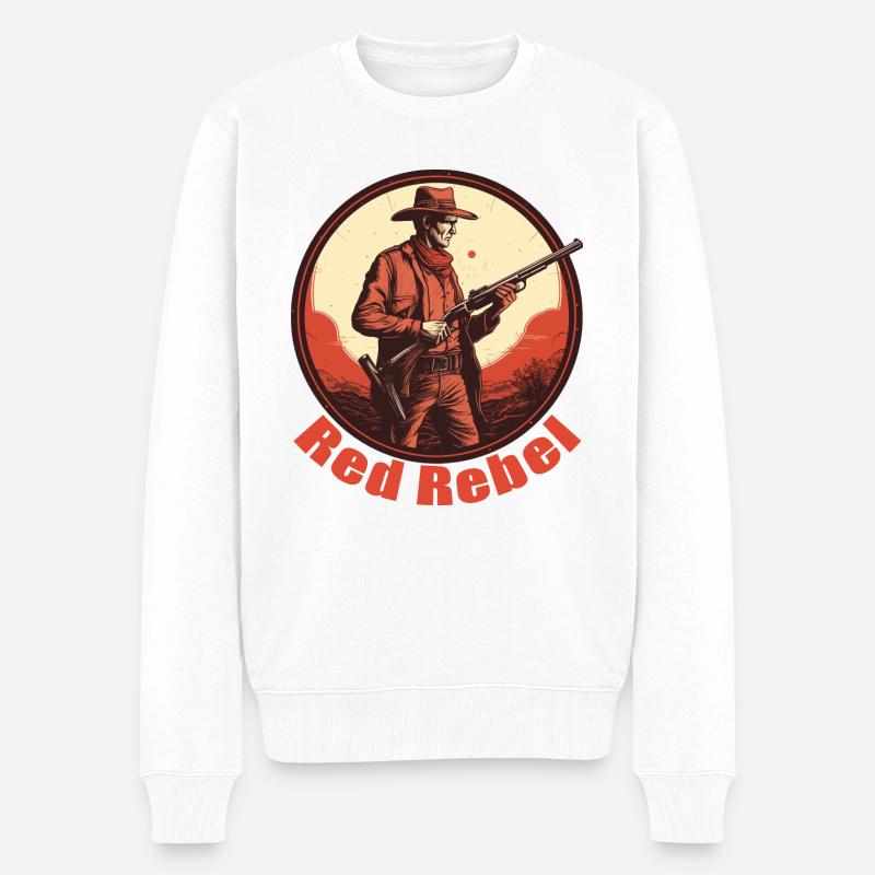 red rebel - Männer Premium Bio Pullover - Weiß