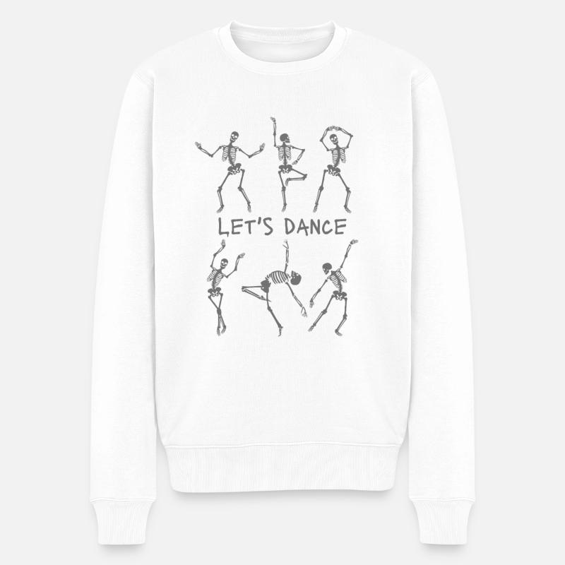 Lets Dance Skelette 2 - Männer Premium Bio Pullover - Weiß