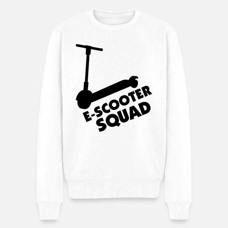 E-Scooter Roller Scooter - Männer Premium Bio Pullover - Weiß