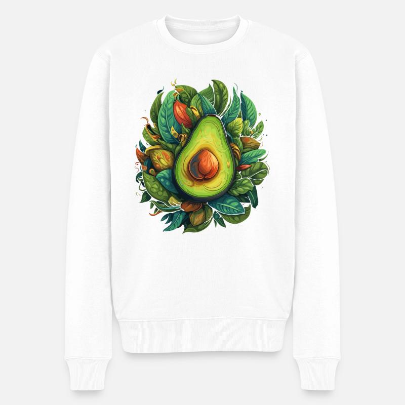 Avocado - Männer Premium Bio Pullover - Weiß