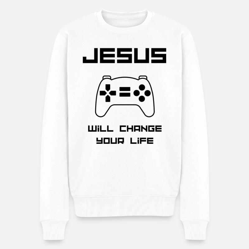 Jésus changera votre vie - Pull Premium bio Homme - blanc