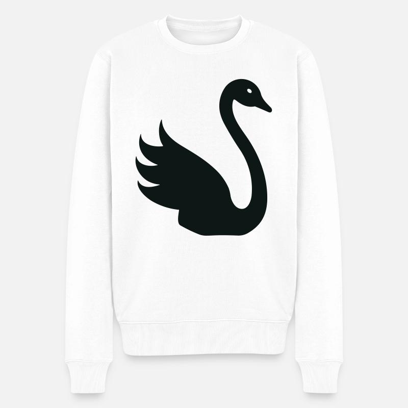 Schwan - Männer Premium Bio Pullover - Weiß