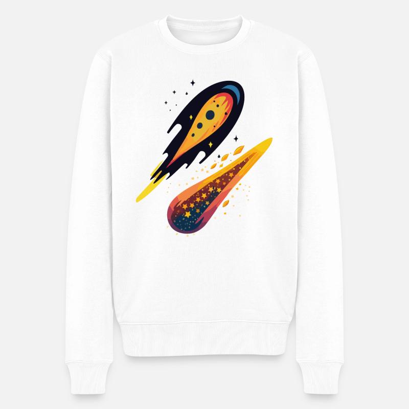 Sternschnuppen - Männer Premium Bio Pullover - Weiß