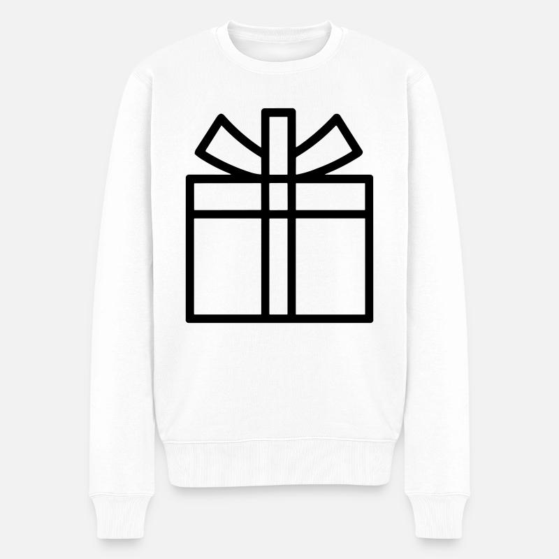 Kleine Geschenkbox - Männer Premium Bio Pullover - Weiß
