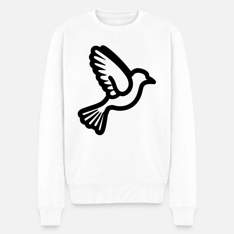 Taube - Männer Premium Bio Pullover - Weiß