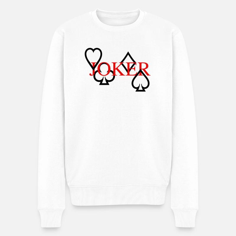 Joker RED - Männer Premium Bio Pullover - Weiß