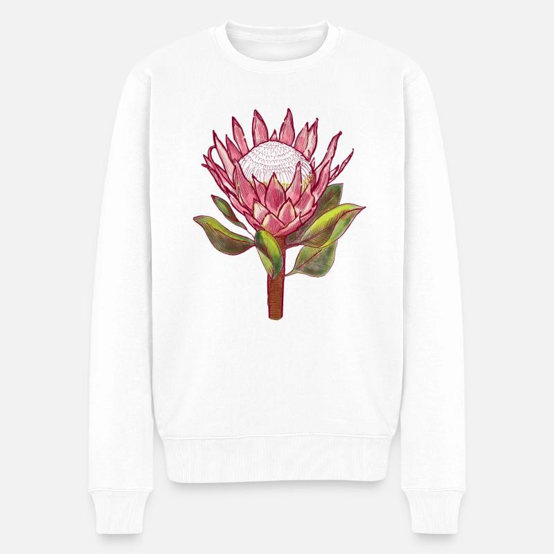 Protea - Männer Premium Bio Pullover - Weiß