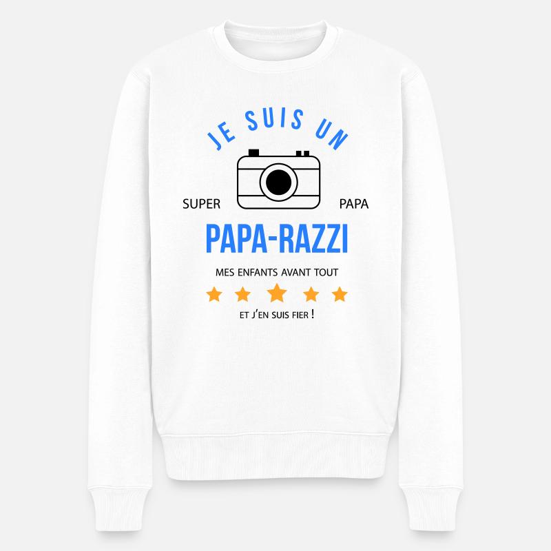 Papa razzi - Pull Premium bio Homme - blanc