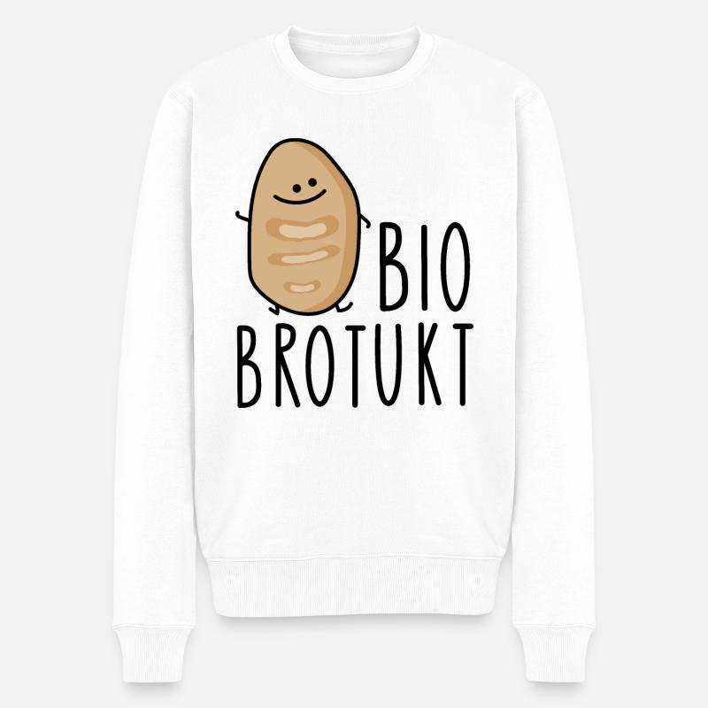 Bio Brot Produkt - Männer Premium Bio Pullover - Weiß