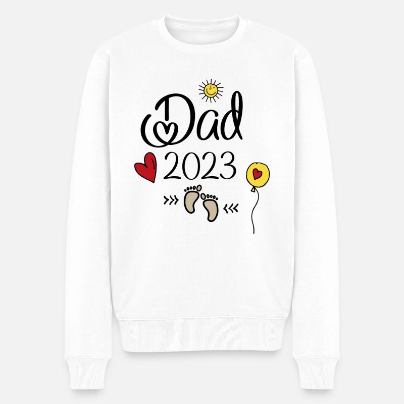 Dad 2023 - Männer Premium Bio Pullover - Weiß