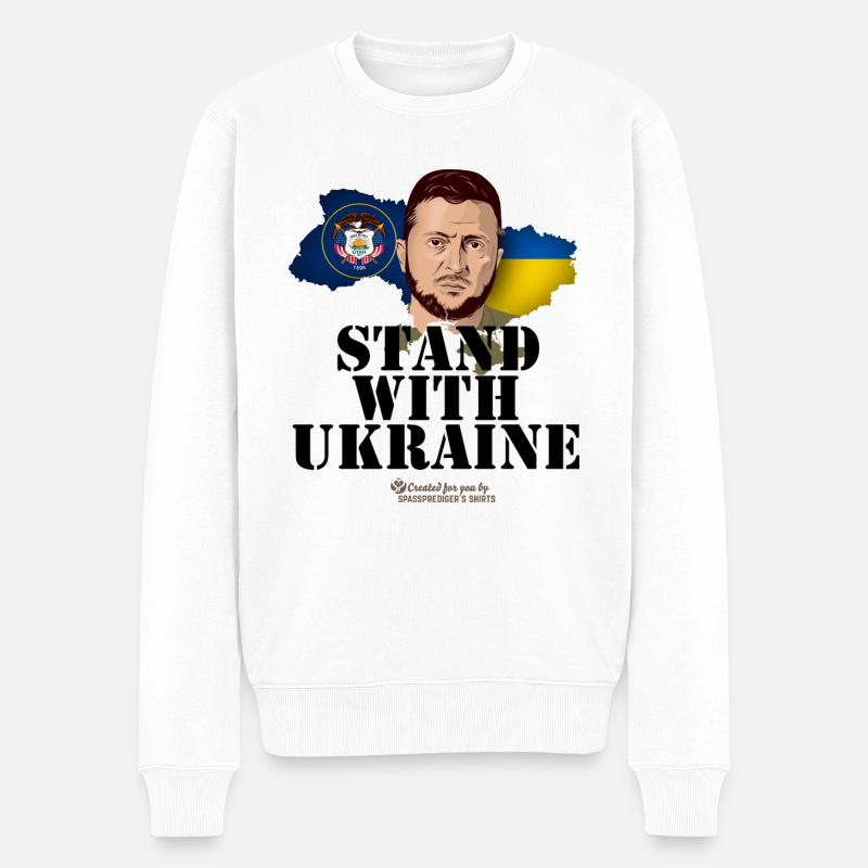 Ukraine Zelensky Utah - Pull Premium bio Homme - blanc