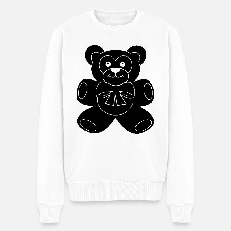 Teddybär - Männer Premium Bio Pullover - Weiß