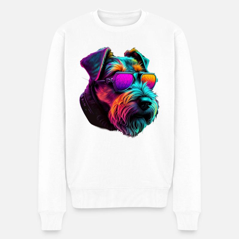 Airedale Terrier Chiens Airedale Terriers - Pull Premium bio Homme - blanc