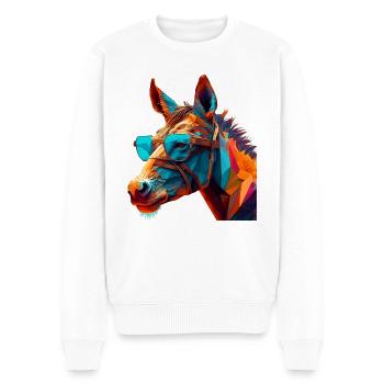 Donkeys with glasses are not always stubborn - Men's Premium Organic Jumper - white - Front - Thijin (182cm)