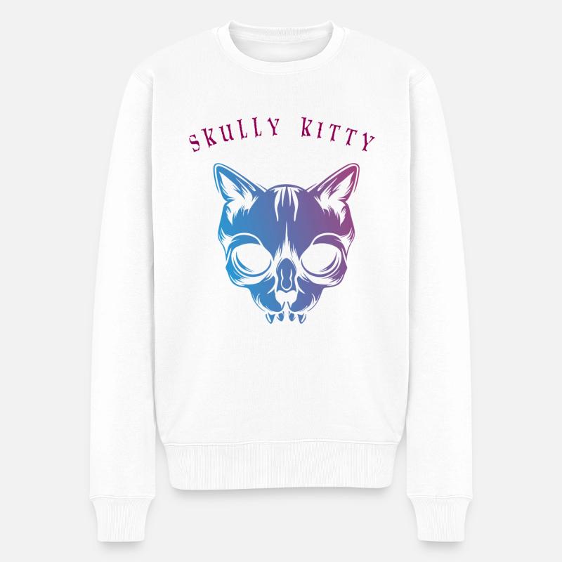 skully kitty - Pull Premium bio Homme - blanc