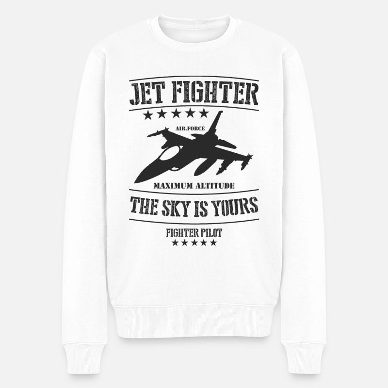 Kampfpilot Militärische Höchsthöhe - Männer Premium Bio Pullover - Weiß