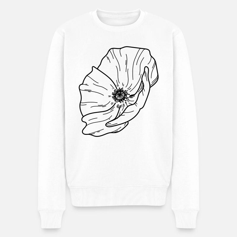 Fleur de pavot - Pull Premium bio Homme - blanc