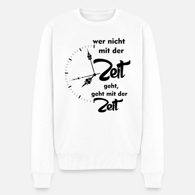 Zeit - Männer Premium Bio Pullover - Weiß