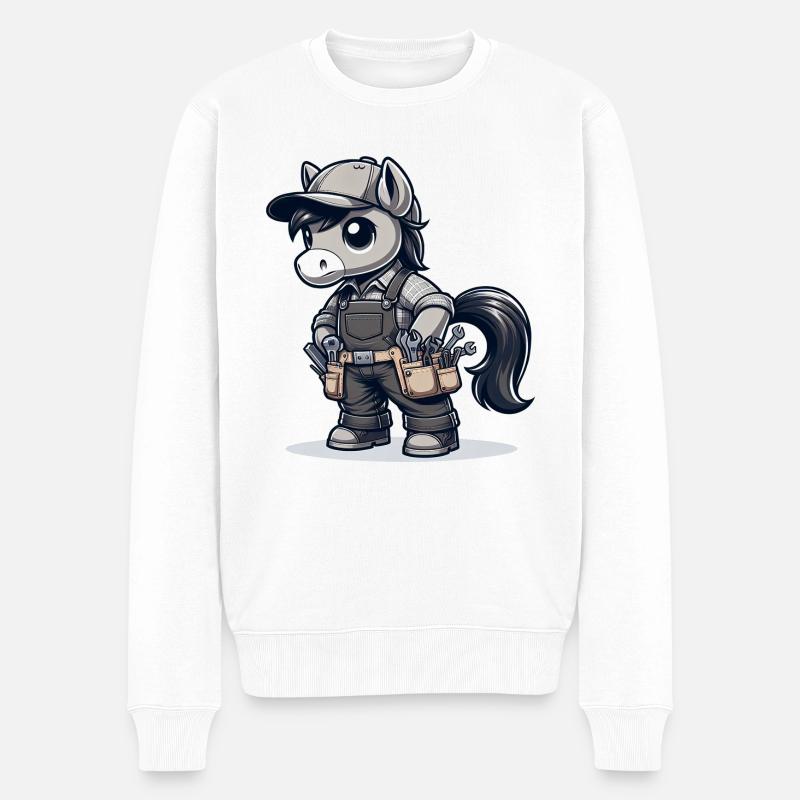 Artisan de cheval mignon - Pull Premium bio Homme - blanc
