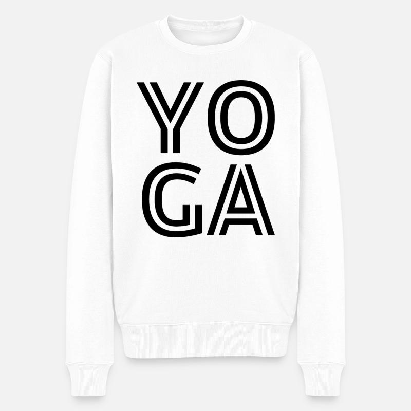 YOGA 1 - Männer Premium Bio Pullover - Weiß