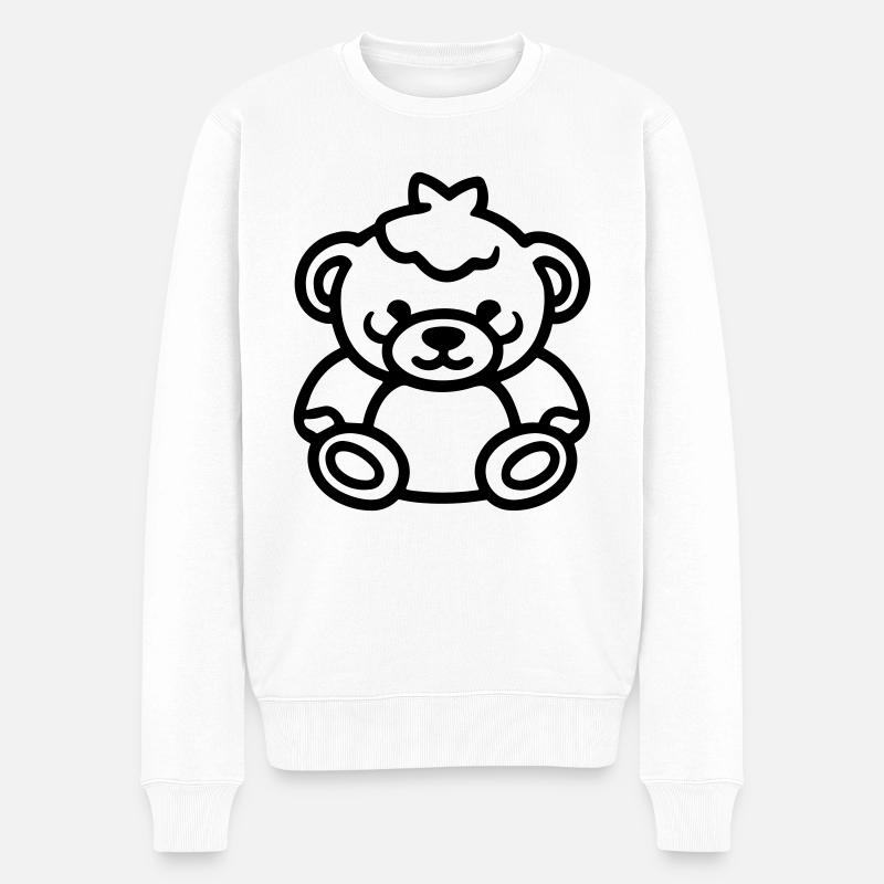 Teddybär - Männer Premium Bio Pullover - Weiß