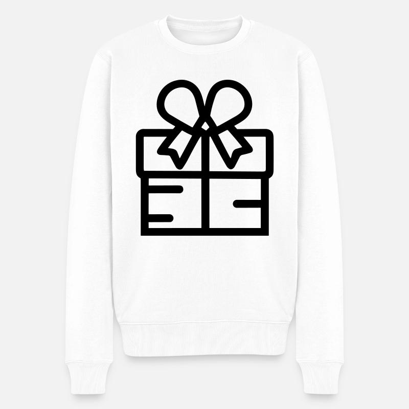 Geschenk-Icon-Box - Männer Premium Bio Pullover - Weiß