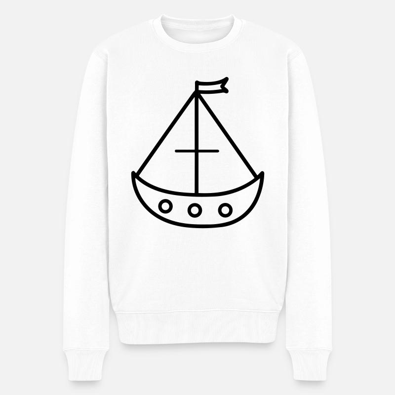 Piratenschiff - Männer Premium Bio Pullover - Weiß
