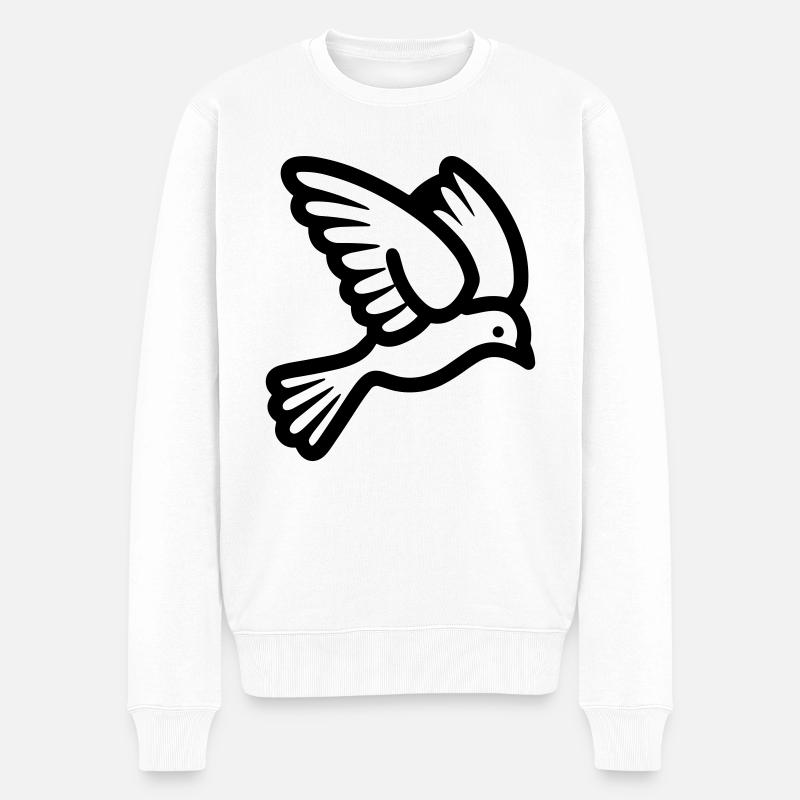 Taube - Männer Premium Bio Pullover - Weiß