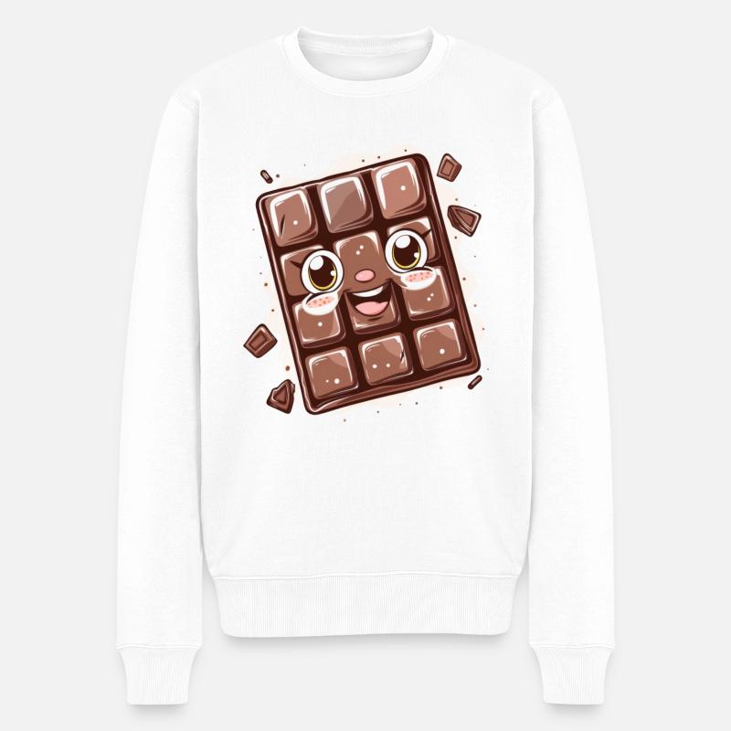 Schokoladen Comic Design - Männer Premium Bio Pullover - Weiß