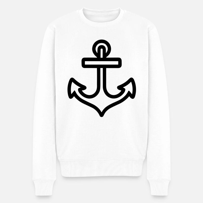 Anker - Männer Premium Bio Pullover - Weiß