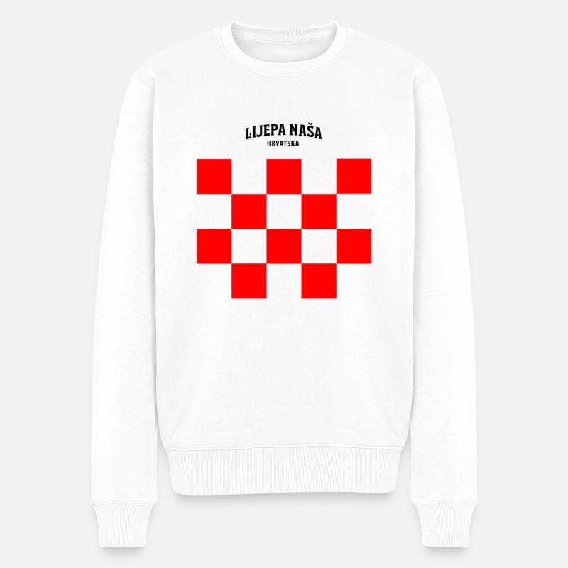 LIJEPA NAŠA HRVATSKA - Männer Premium Bio Pullover - Weiß