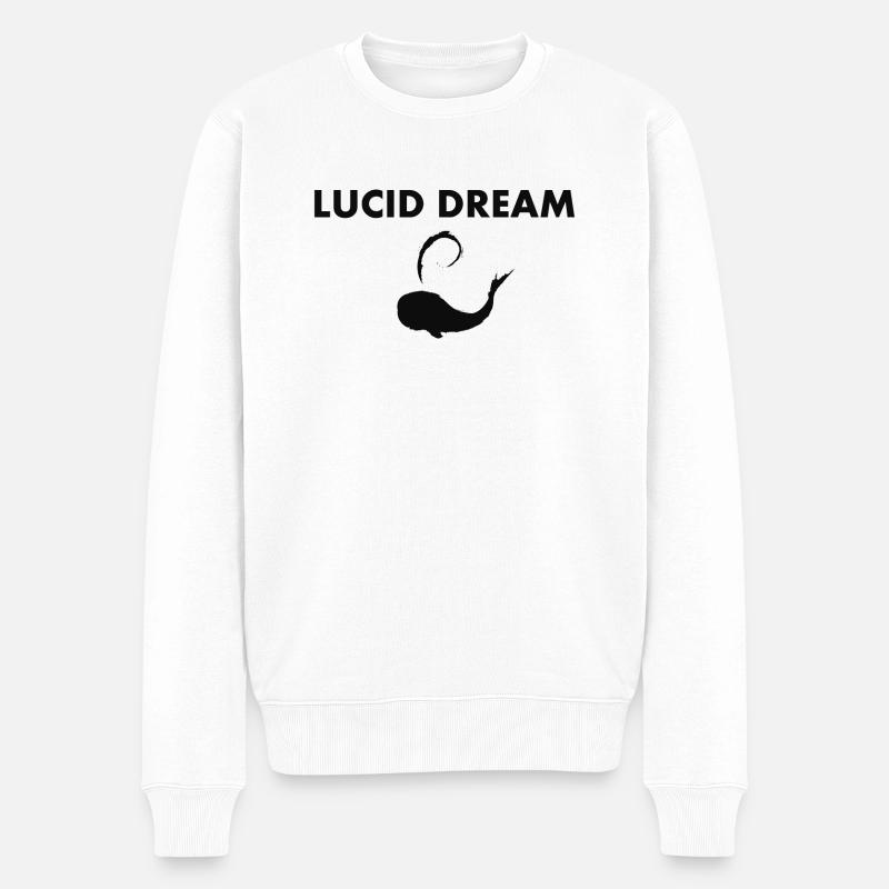 Lucid Dream black whale - Pull Premium bio Homme - blanc