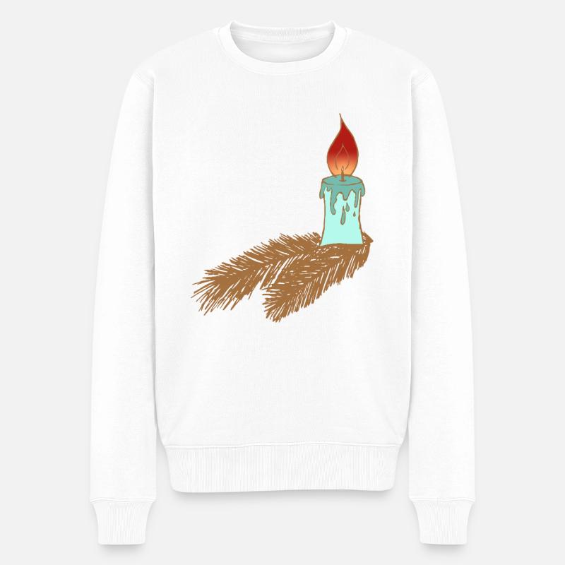 Christmascandle - Männer Premium Bio Pullover - Weiß