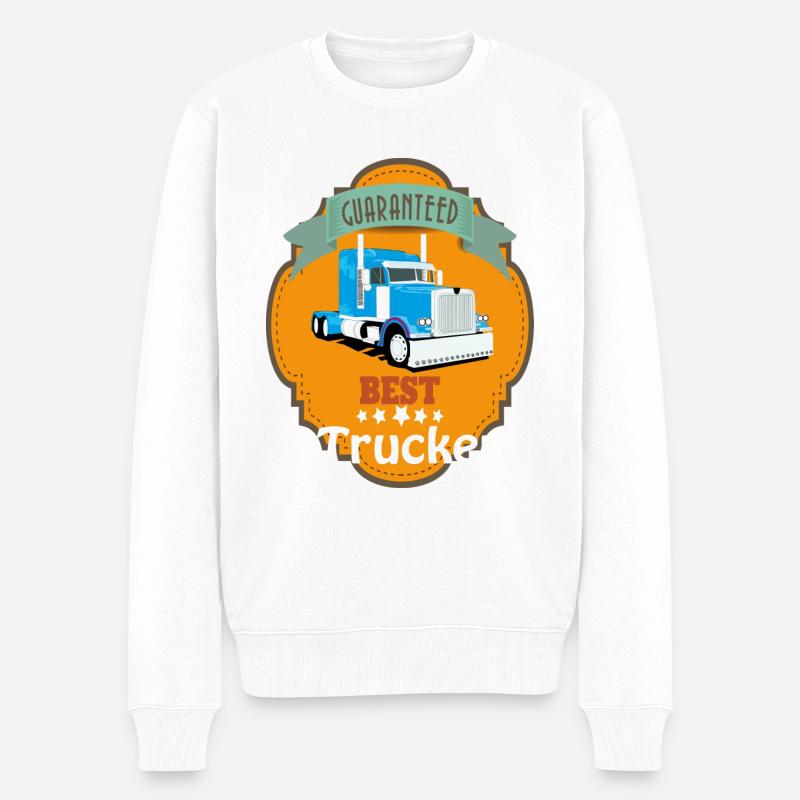Meilleur camionneur, camions Mesh Conception - Pull Premium bio Homme - blanc
