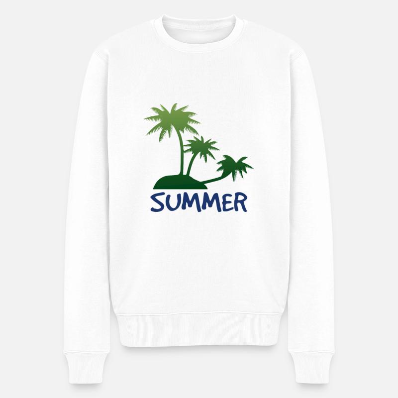Summer...Sommer - Männer Premium Bio Pullover - Weiß