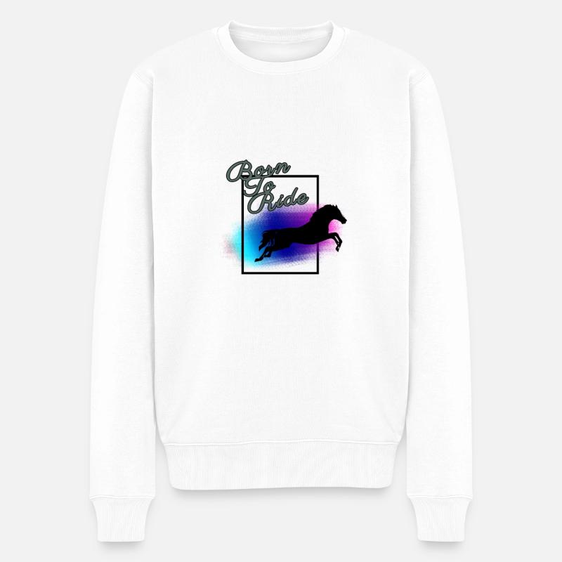 Horse - Männer Premium Bio Pullover - Weiß