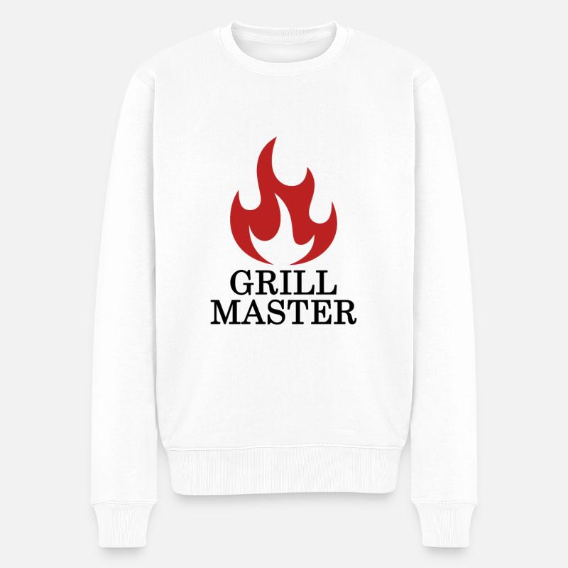 Grill Master - Grill Chef - Männer Premium Bio Pullover - Weiß