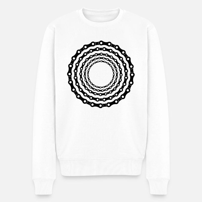 Fahrradkette - Männer Premium Bio Pullover - Weiß