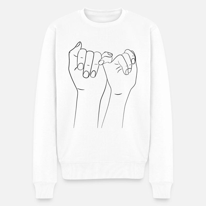 mains - Pull Premium bio Homme - blanc