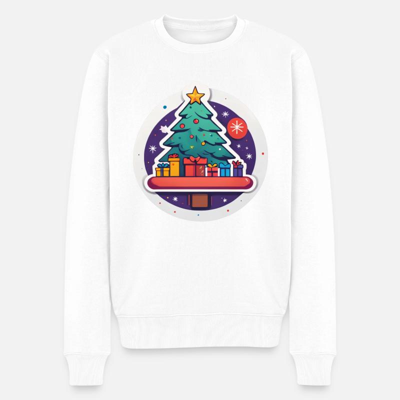 Fichte und Geschenke - Männer Premium Bio Pullover - Weiß