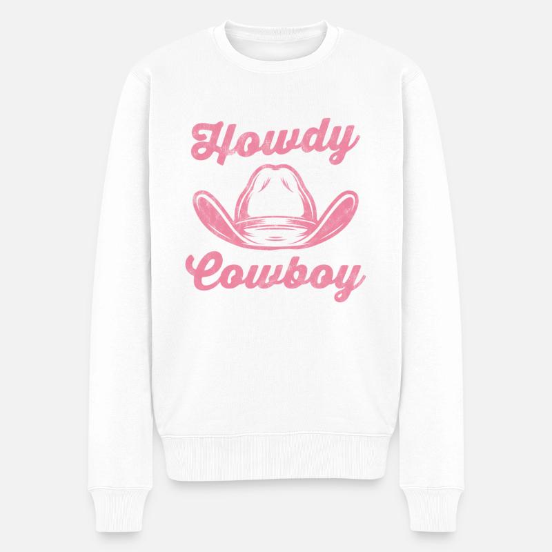 Hallo Cowboy - Männer Premium Bio Pullover - Weiß