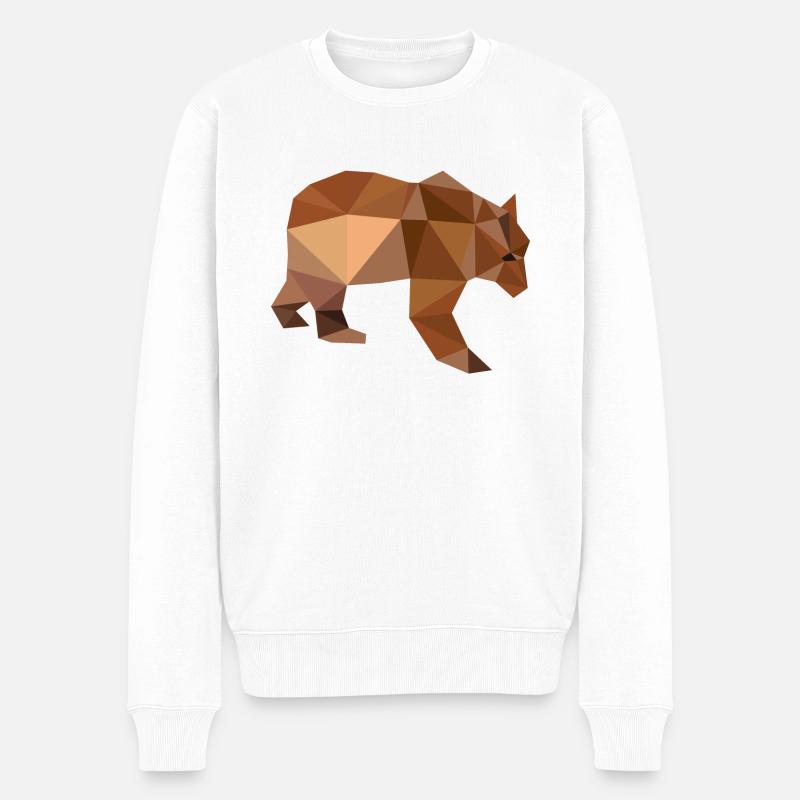 Bär - Männer Premium Bio Pullover - Weiß