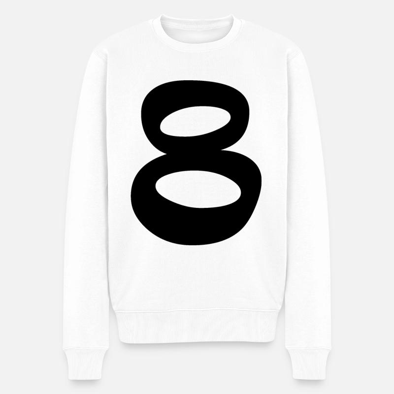 8 - Männer Premium Bio Pullover - Weiß