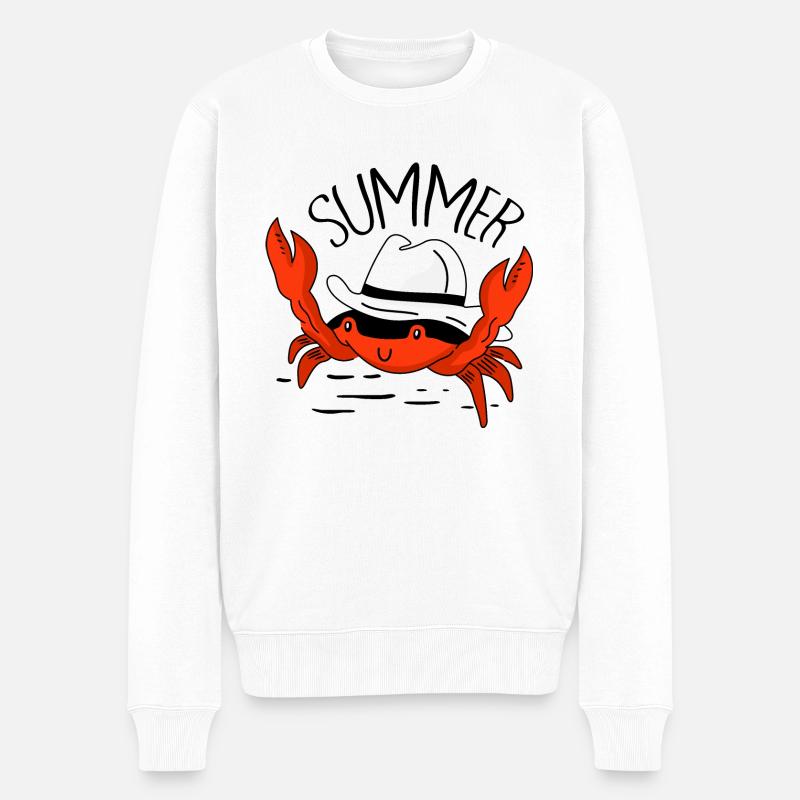 Crabe avec chapeau - Pull Premium bio Homme - blanc