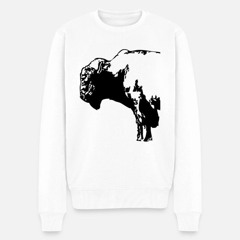 Buffalo - Bull - Männer Premium Bio Pullover - Weiß