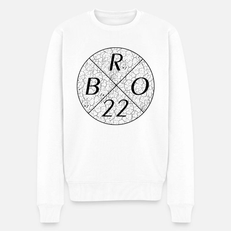 BRO 22 Bro 22 - Männer Premium Bio Pullover - Weiß