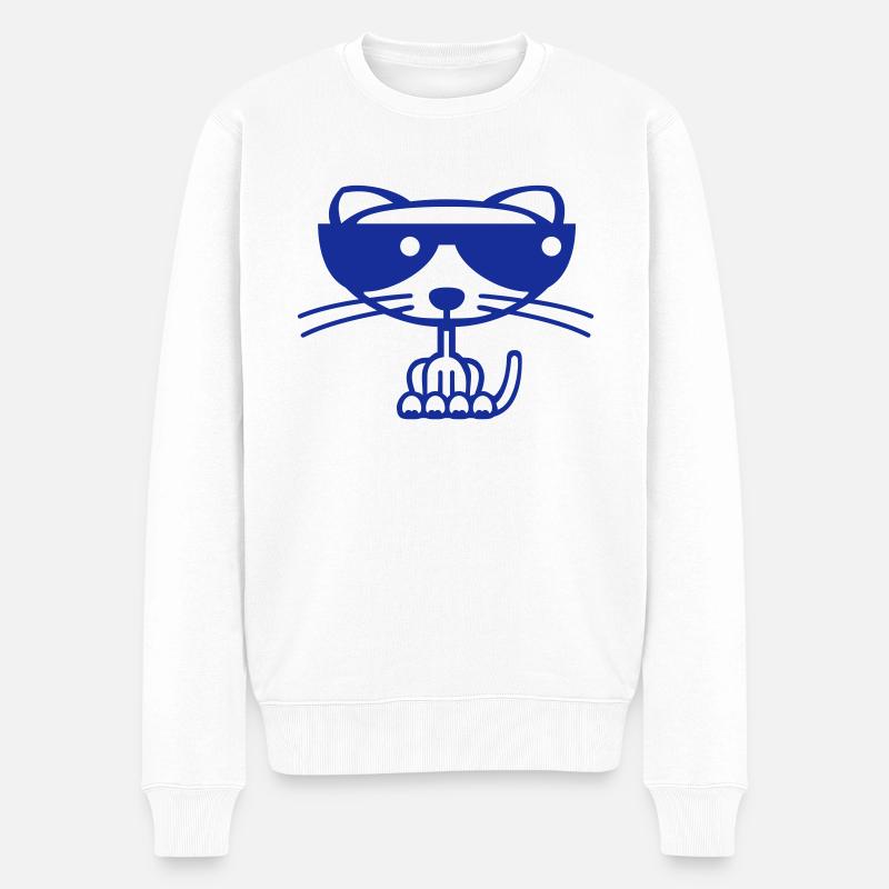 Cool Cat (noir et blanc) - Pull Premium bio Homme - blanc