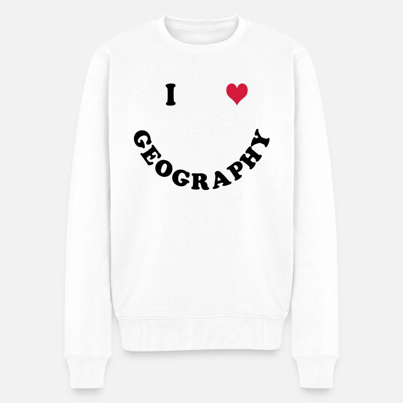 Geographie - Männer Premium Bio Pullover - Weiß